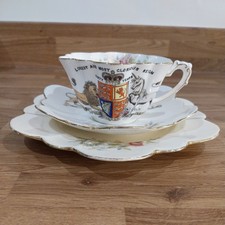 Foley pre Shelley ~  QUEEN VICTORIA  Diamond Jubilee 1897  Trio cup saucer plate