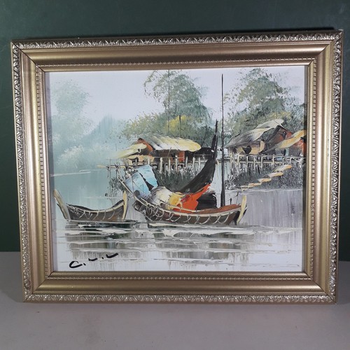 Small framed oil painting - framed,