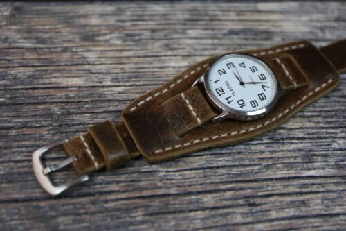 Leather watch strap cuff - watch, strap,