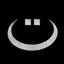 Crystal Diamante Collar Silver