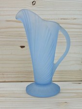 Art Deco Blue Frosted Glass