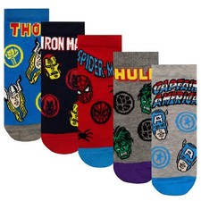 Kids Marvel 5 Pack Socks | Avengers Socks for Kids | Kids Soft Ankle Sock