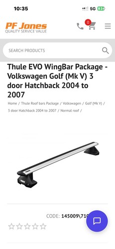 Thule evo wing roof bars - evo,