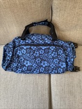 Blue Floral Travel Bag Luggage Hold-all On Wheels