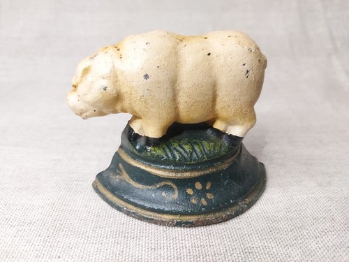 Cast iron handpainted pig - iron, door