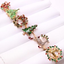 1-6Pcs Christmas Napkin Rings
