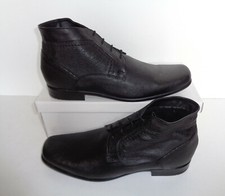 Mens New Black Leather Lace Up