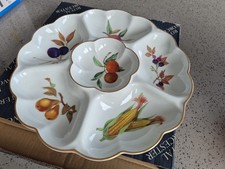 Royal Worcester Evesham Gold Crudite Appetiser Dish 34cm. Perfect Condition.