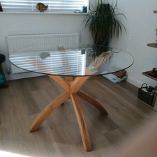 Round Glass Pedestal Dining