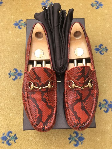 Gucci loafers snakeskin shoes - gucci,