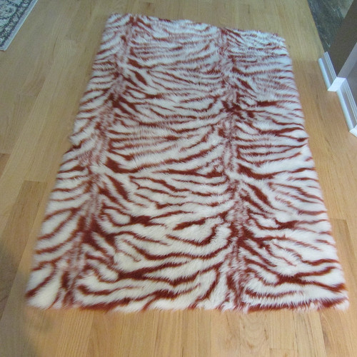Genuine sheepskin white red - genuine,