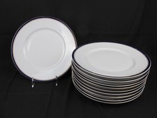 (10) Raynaud Ceralene Limoges Diplomat Blue Dinner Plates 10 3/4"
