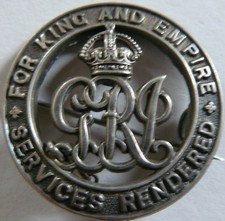 Original WW1 British Army Silver War Wound Badge Medal 189105 Mayhew Richard J.