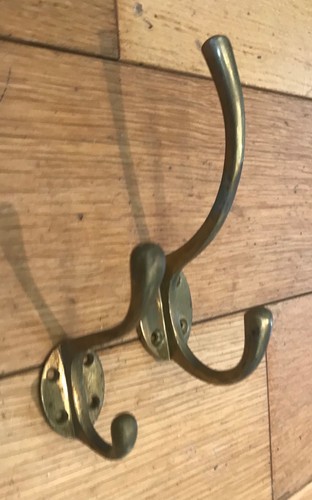 Reclaimed brass coat hooks - reclaimed,
