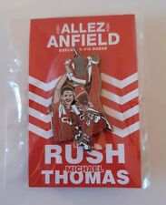 Rare Liverpool Pin Badge Ian Rush and Michael Thomas, Plus Stickers