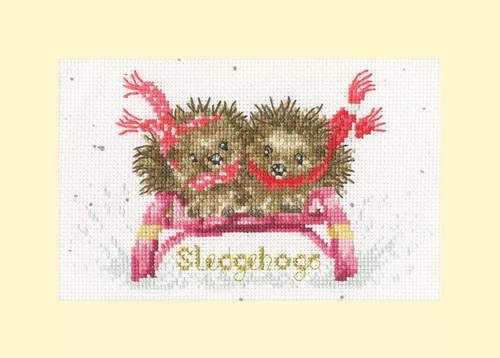 Sledgehogs christmas card - christmas,