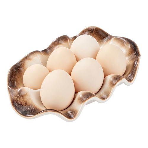 Ceramic egg tray holder half - ceramic,