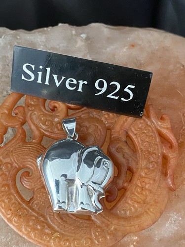 Solid silver elephant locket - solid,