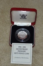 SILVER PIEDFORT 50P DUAL DATE