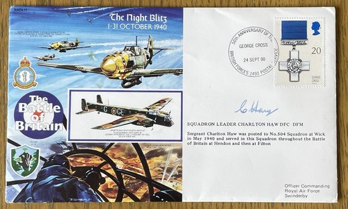 Ww2 raf signed cover squadron - signed,