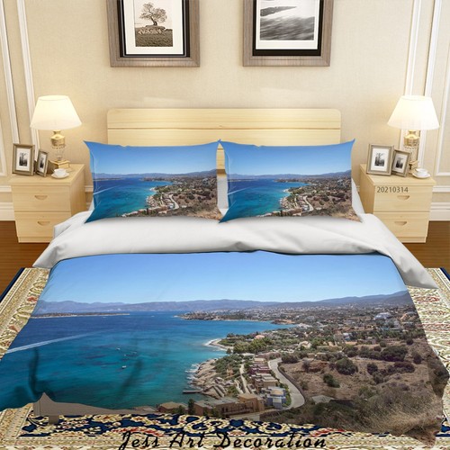 Seaside landscape quilt - 3d,