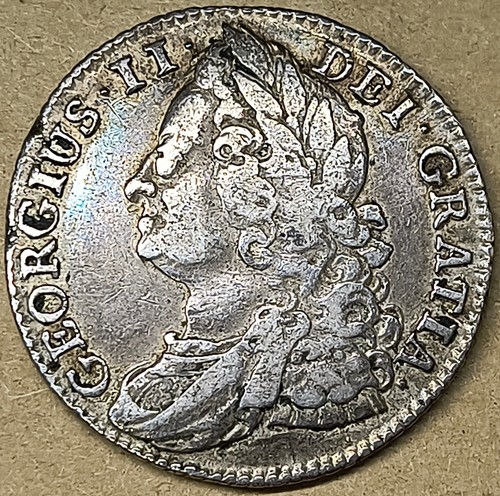 1743 shilling king george - george, ii