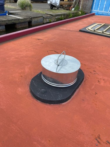 Narrowboat galvanized chimney - galvanized,