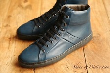 Tod's Navy Blue Leather Shoes Hi Tops Trainers Sneakers UK 8 US 9 EU 42