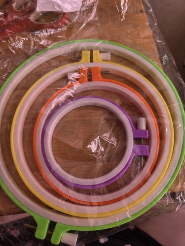Colourful plastic embroidery - plastic,