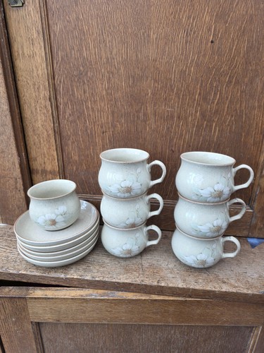 Denby daybreak cups saucers - 6,
