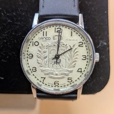 Vintage Lanco mens manual 17 jewel watch. Working. New strap