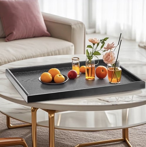Tray black wood - tray,