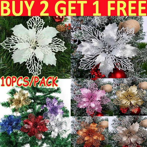 10x christmas large poinsettia - 10x,