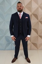 Mens Navy Blue Three Piece