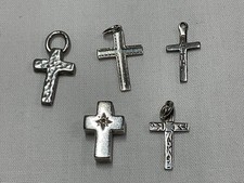 Jewellery Great Job Lot Vintage 925 Sterling Silver Small Cross Pendants x5