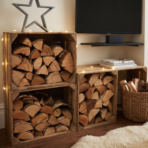 Rustic wooden storage crate - storage,