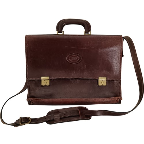 Kouros leather briefcase brown - kouros,
