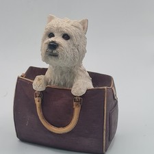 Leonardo Collection 2009 Large 12cm Westie Dog In Bag Figurine / Ornament