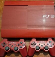 PlayStation 3 Super Slim Garnet Red 500GB Console PS3 + 2 red controllers 