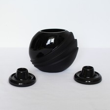 Vintage black glass small vase and candlestick holders x2 bundle Gothic