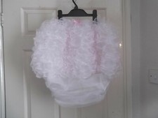 SISSY~MAIDS~ADULT BABY~UNISEX~TV/CD ALL OVER FROU FROU RUFFLE NAPPY COVER