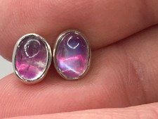 Pink rainbow moonstone oval