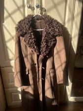 ANTARTEX BROWN SHEEPSKIN DOUBLE BREASTED FULL LENGTH COAT 