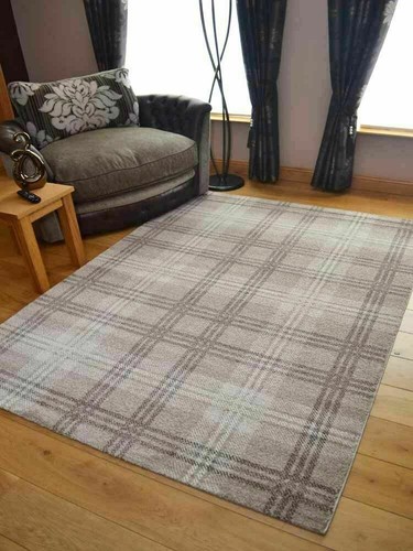 Beige tartan rug runner plaid - beige,