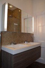 Ex Used Display Double Corian Basin & Plaza Oak Drawer 1204 x 455mm RRP £4250