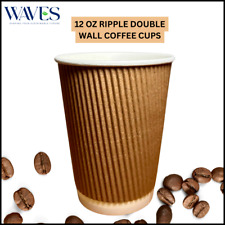 Disposable Kraft Coffee Cups Paper Cups For Hot Drinks Triple Layer Cups Brown