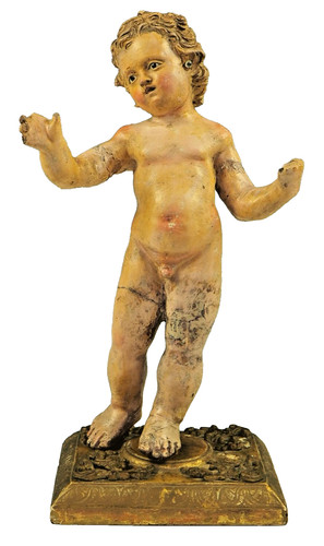 Italian polychrome painted - polychrome,