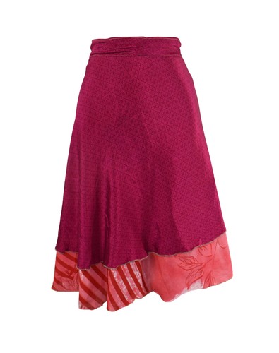 Sari wrap skirt - silk, knee