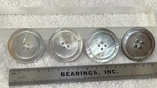 4 Large Vintage Carved Abalone
