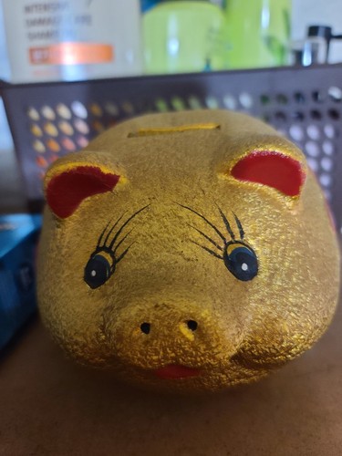 Gold color used coin piggy - gold,